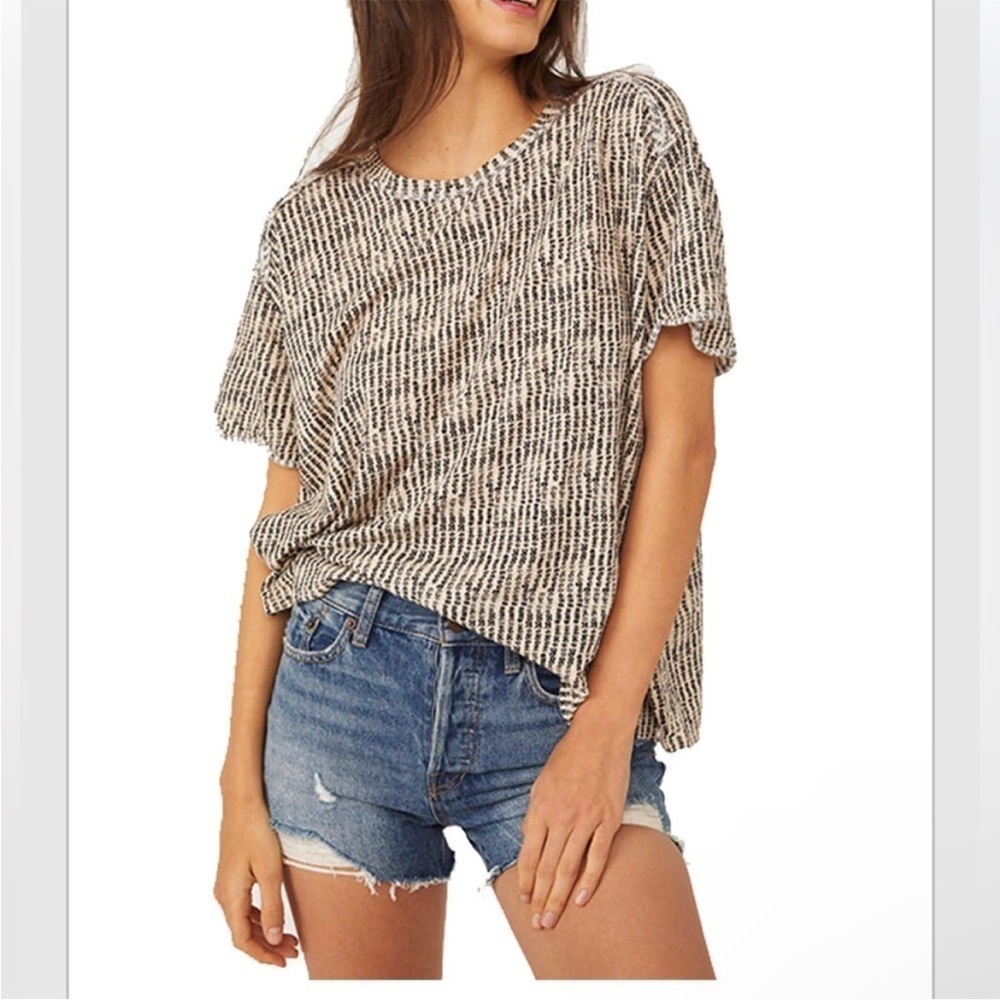 We the Free Linen Ecru Oversized Tee